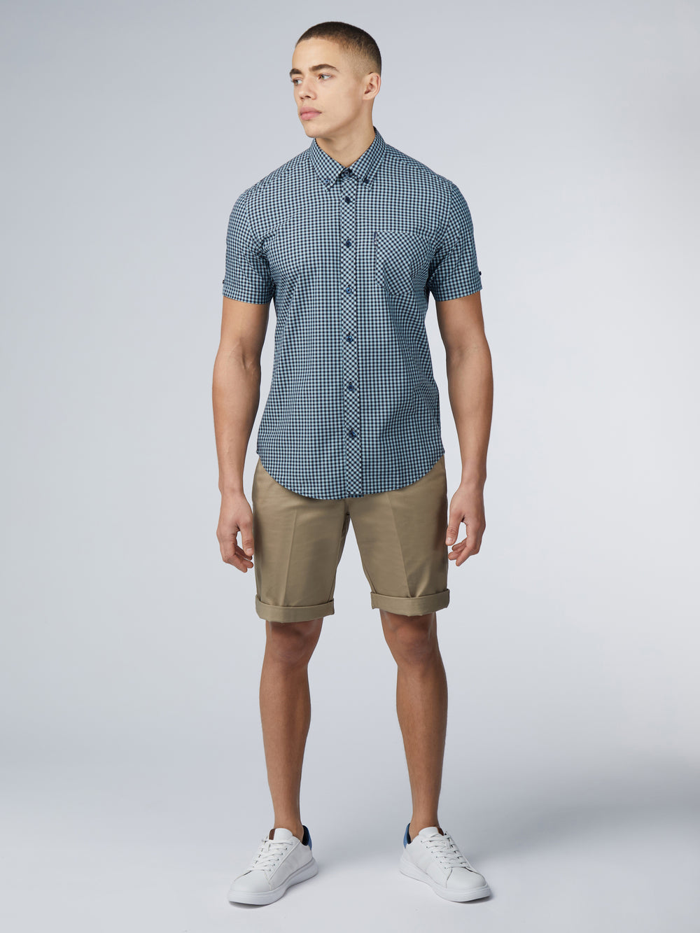 Chemises Ben Sherman Signature Short Sleeve Gingham Bleu | FKH-53979264